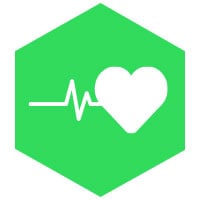 Icon image of a heart beat line leading to a heart - to represent health and the importance of health