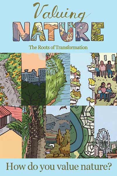 Image of the book cover: 'valuing Nature: Roots of Transformation' 